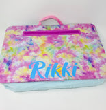 Lap desk with slot holder