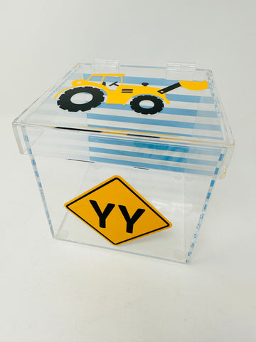 Lucite 6" square kippah box with Hinge lid