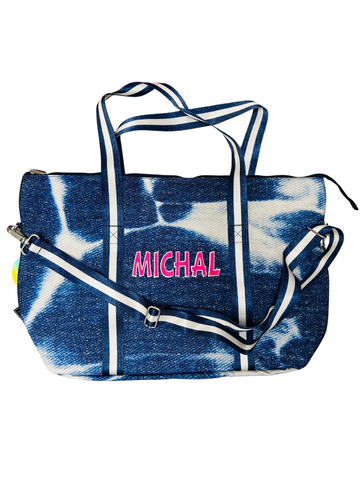 LARGE Denim weekender tote bag