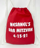 Canvas Drawstring bag with white rope On Sale