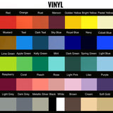 Each letter a different color vinyl