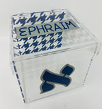 Lucite 6" square kippah box with Hinge lid