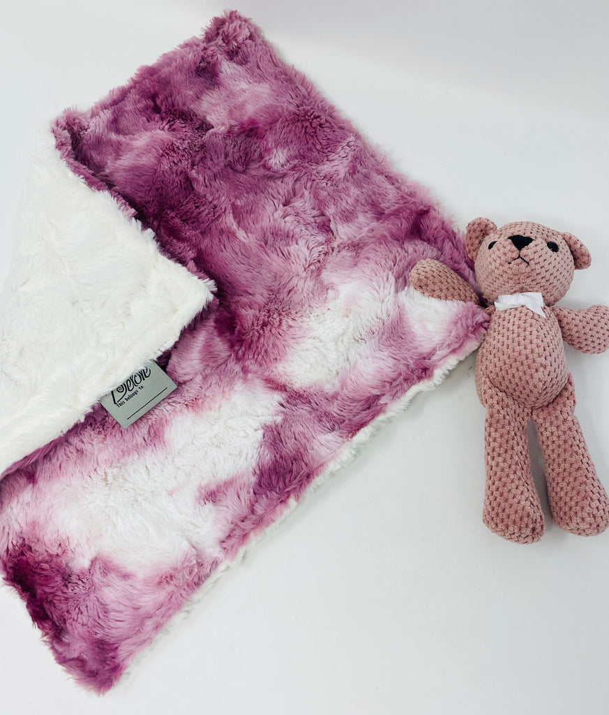 Teddy Bear Lovey Blanket Polka Tops