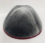 Size 3 - Light Gray velvet / burgundy rim TCS