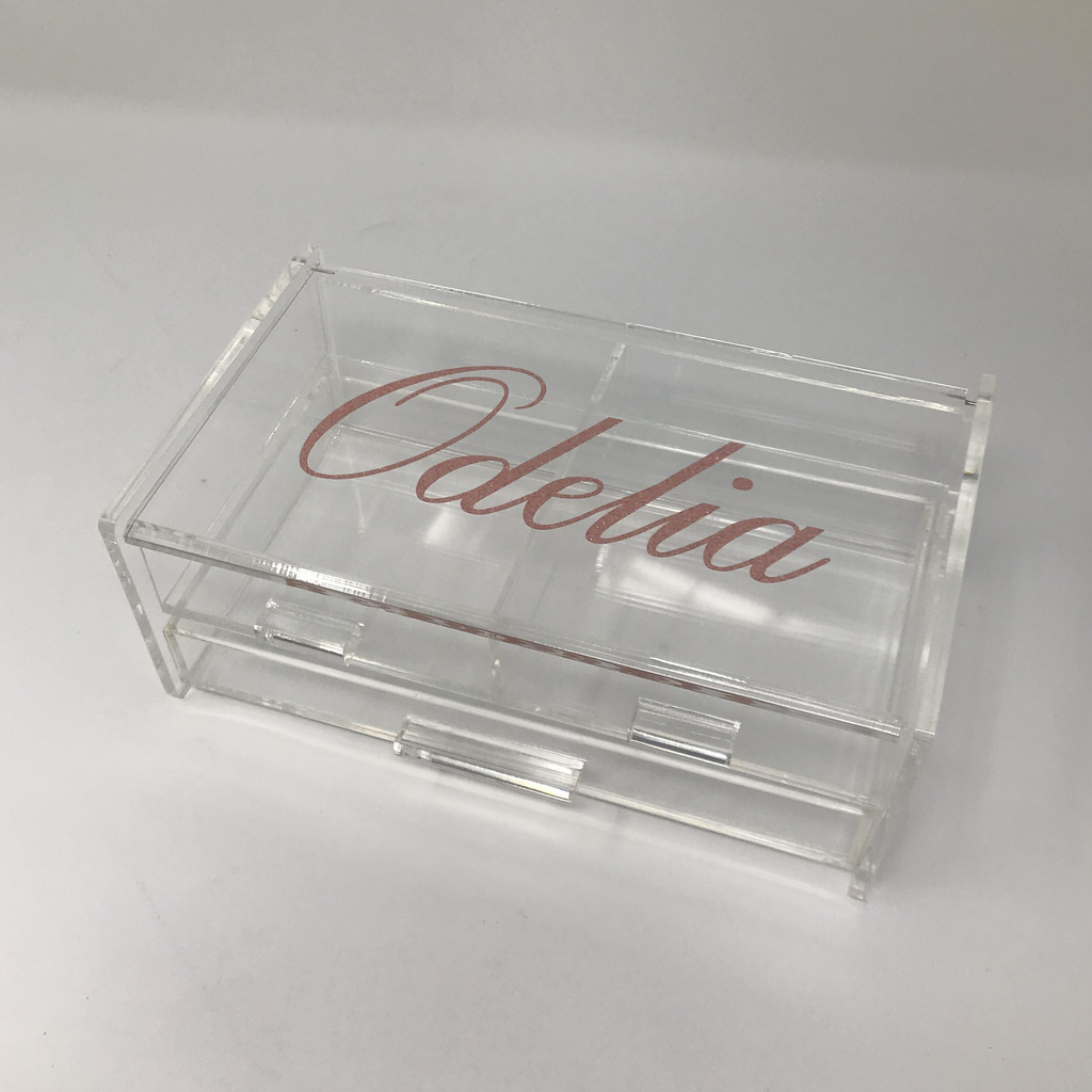 Lucite 2- tier Jewelry Box – Polka Tops - Main Image